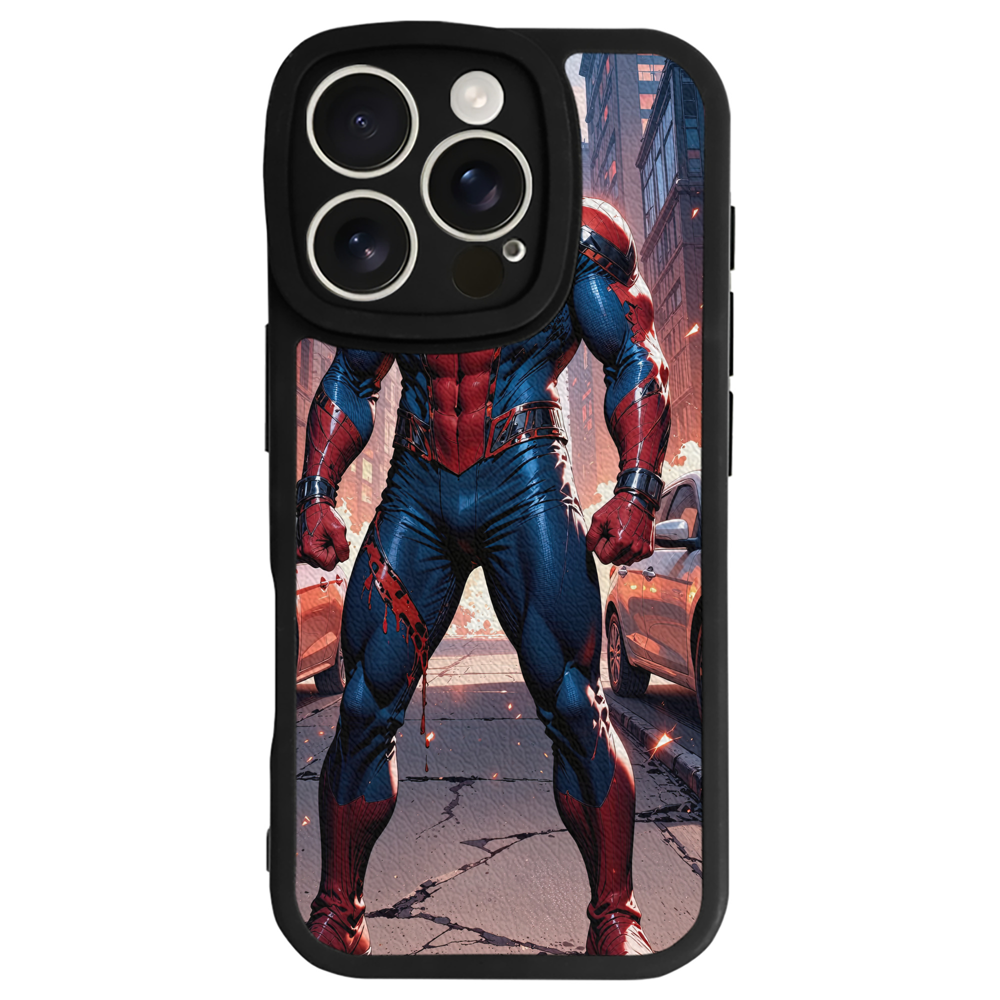 Spider Man スパイダーマン 【iPhone 16シリーズ対応】シリコンスマホケース（レザー調） 材質：シリコン